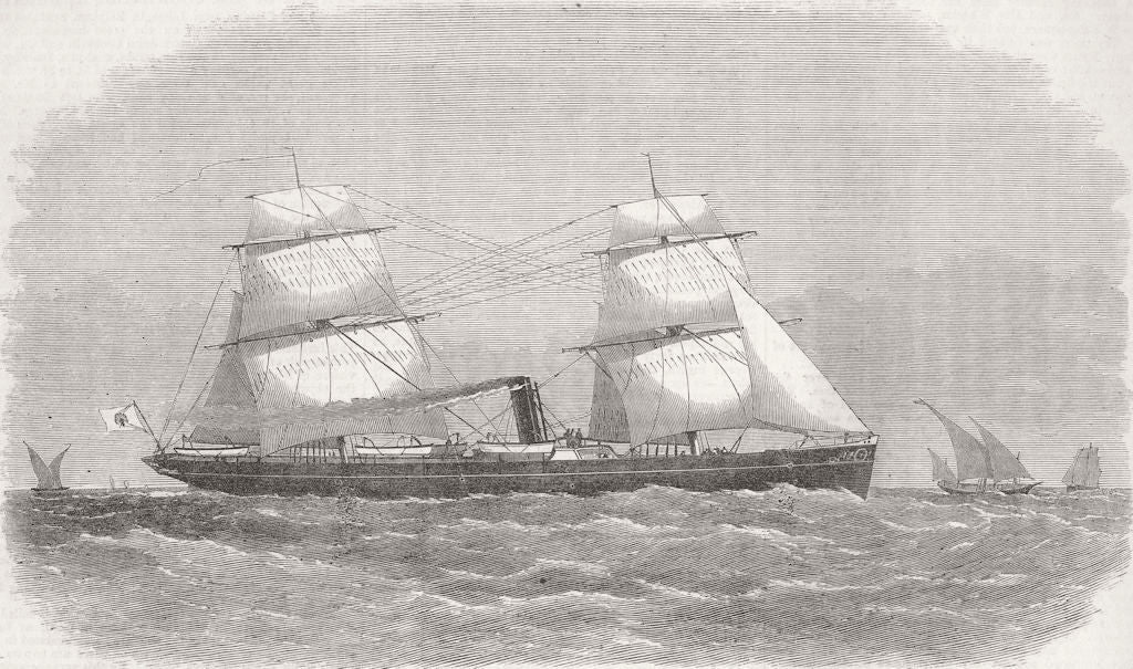 BURMA. Steam-Yacht for King of 1871 old antique vintage print picture